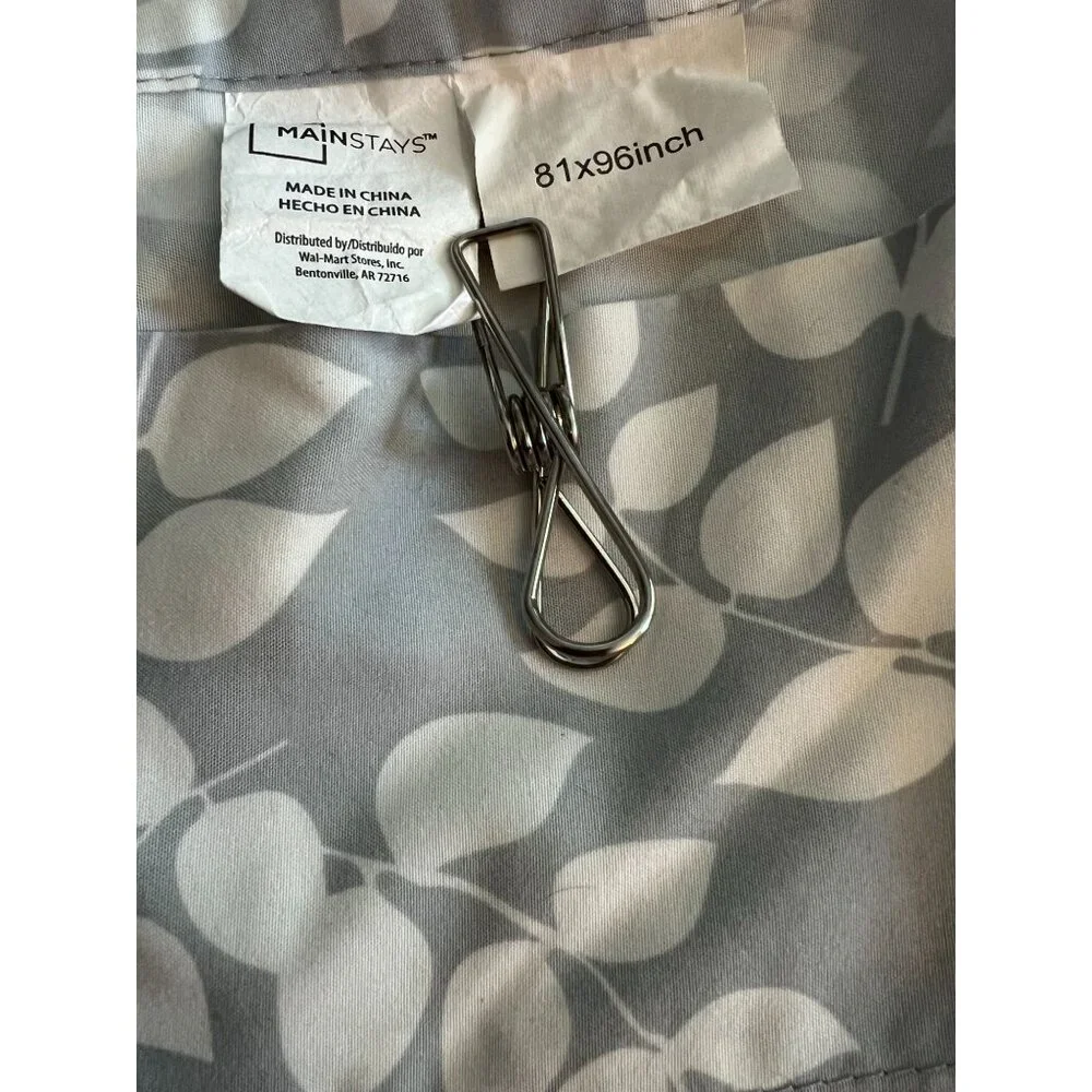 Mainstays Bedding Set 4 pce Full Size Gray White‎ Leaf Print Polyester